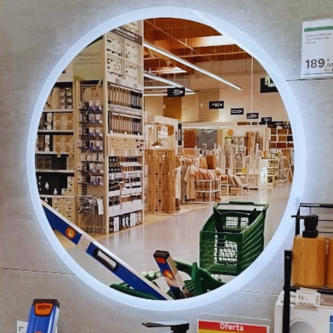 Espejo redondo con borde led